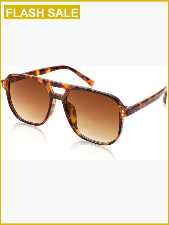 Retro Square Aviator Vintage Sunglasses with UV400 Protection main image 6